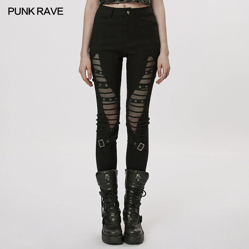 WK-544XCF Goth Hollow-out Leggings