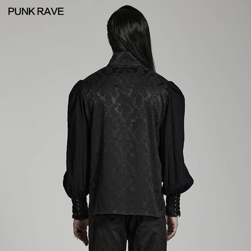 WY-1483CCM Goth lantern sleeve stand collar shirt - Image 3