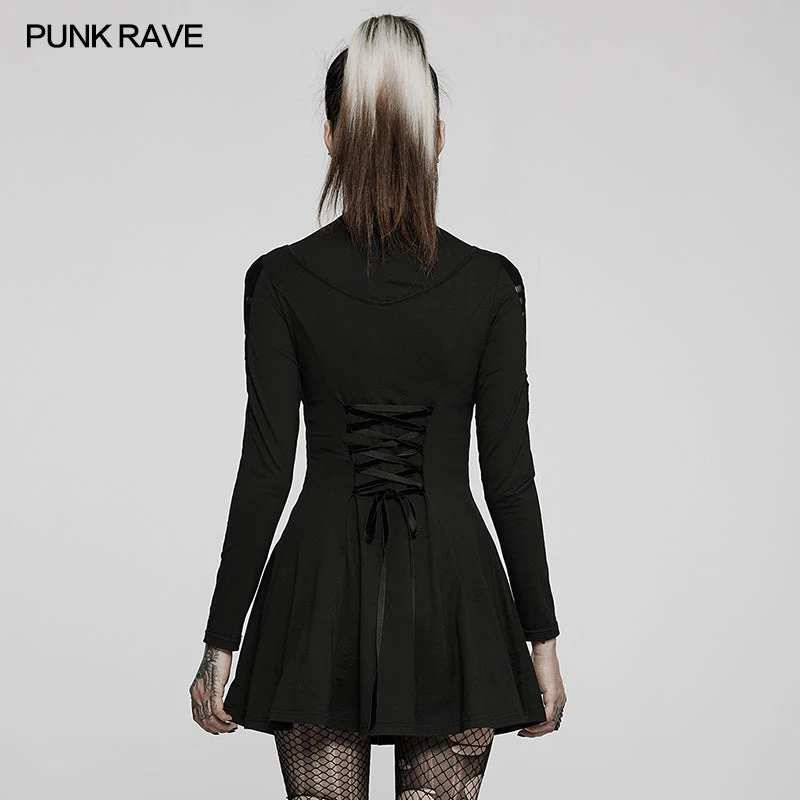 DQ-581LQF Goth long sleeve daily wear dress - Image 3