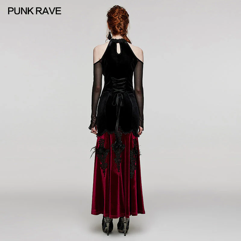 WQ-658DQF Goth Off Shoulder Gorgeous Dress - Image 3
