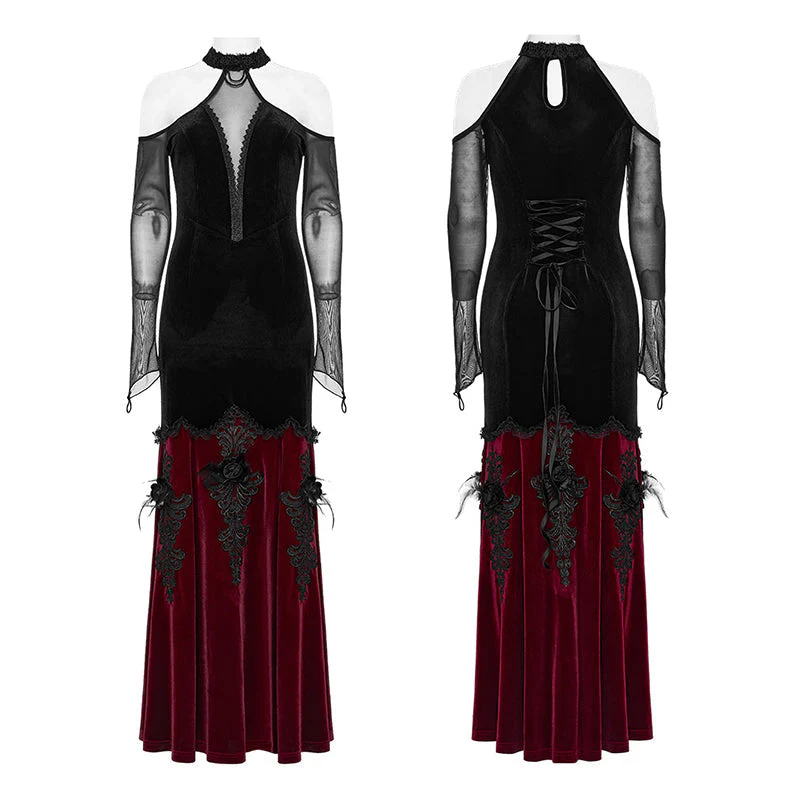 WQ-658DQF Goth Off Shoulder Gorgeous Dress - Image 4