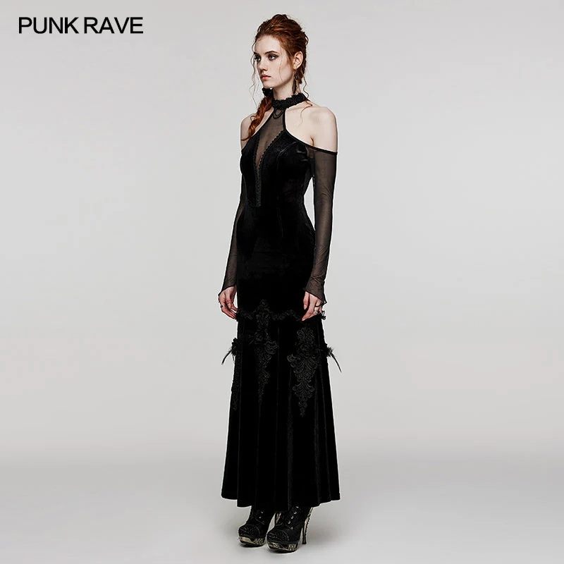 WQ-658DQF Goth Off Shoulder Gorgeous Dress - Image 7