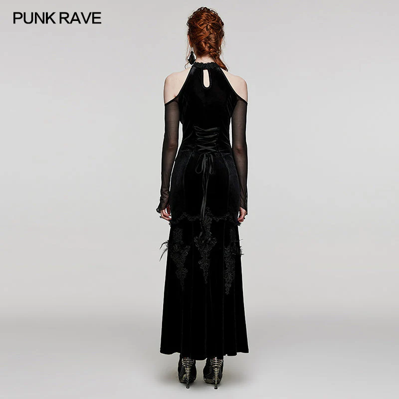WQ-658DQF Goth Off Shoulder Gorgeous Dress - Image 8