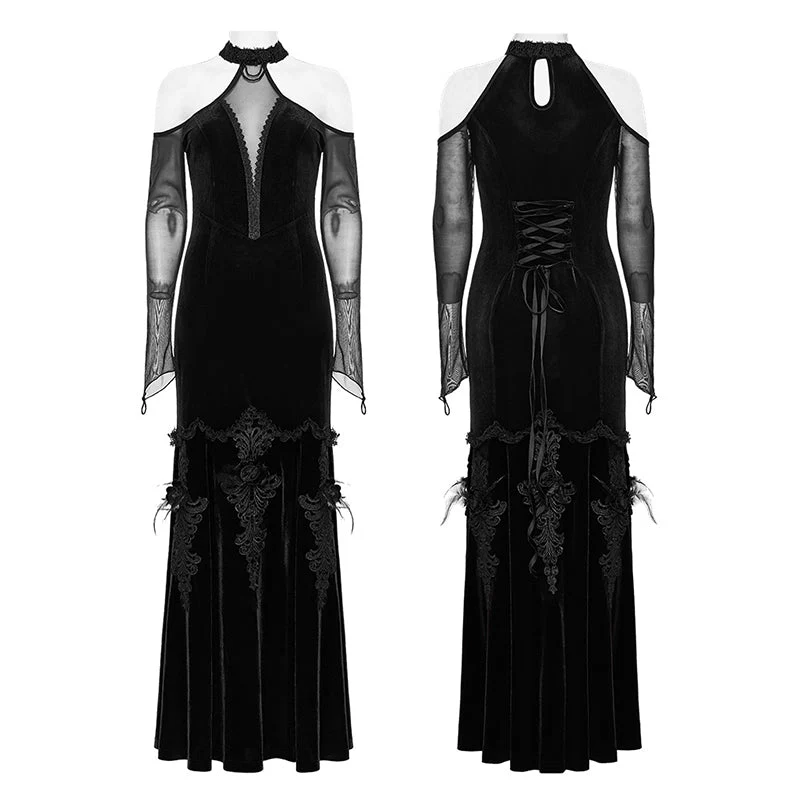 WQ-658DQF Goth Off Shoulder Gorgeous Dress - Image 9