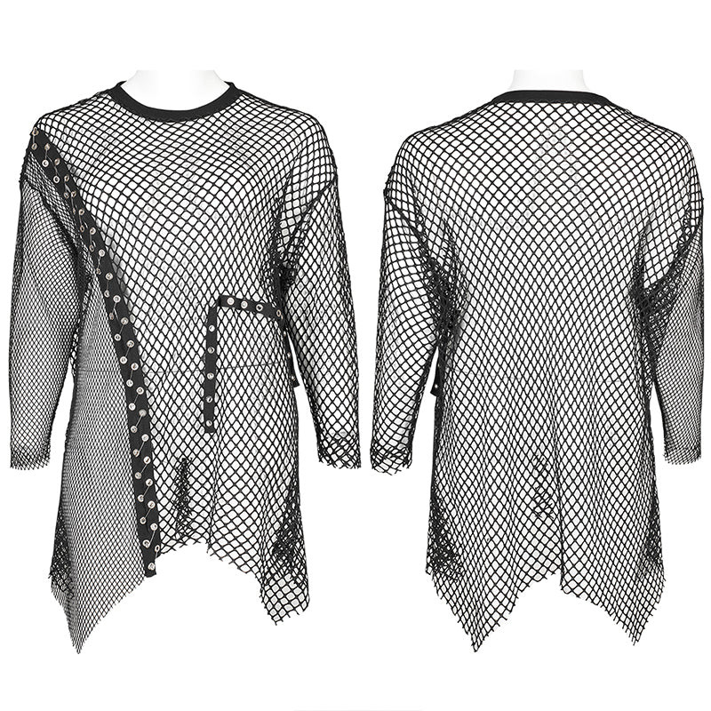 DT-728TCF Goth plus size womens loose mesh T-Shirt - Image 4