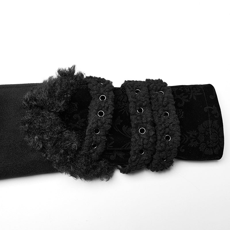 DY-1528ECF Goth plush-strips coat - Image 5