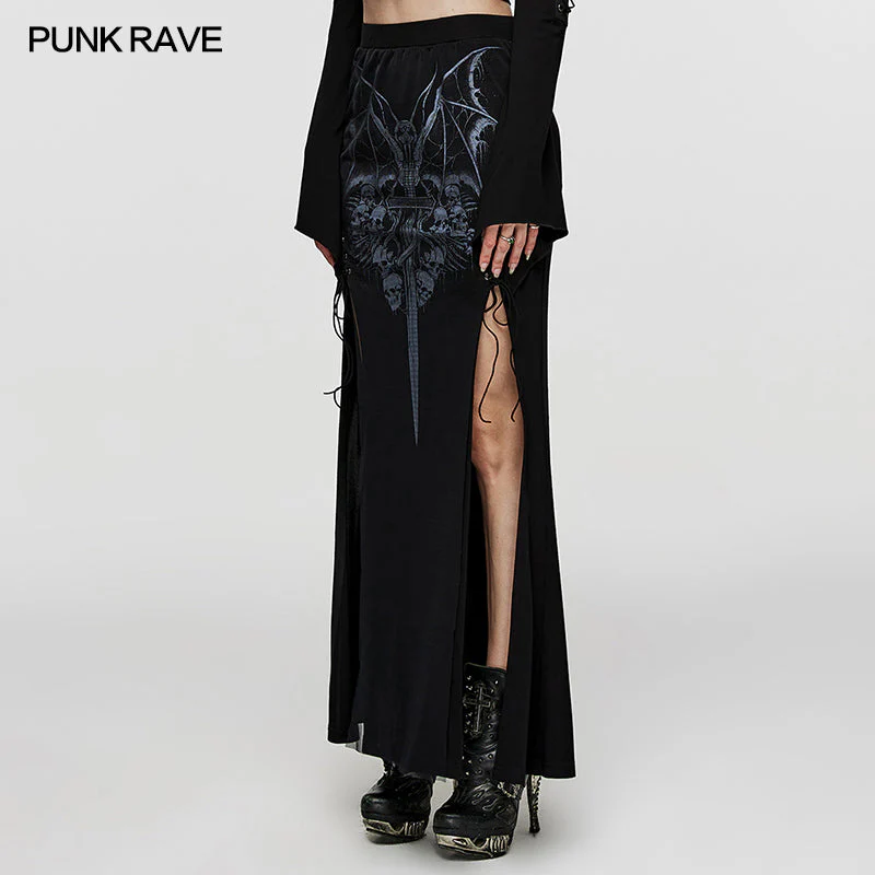 WQ-671BQF 2024 Goth printed skirt - Image 2