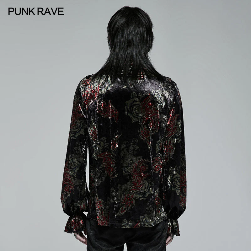 WY-1364CCM Goth Printed Velvet Long Sleeve T-shirt - Image 3