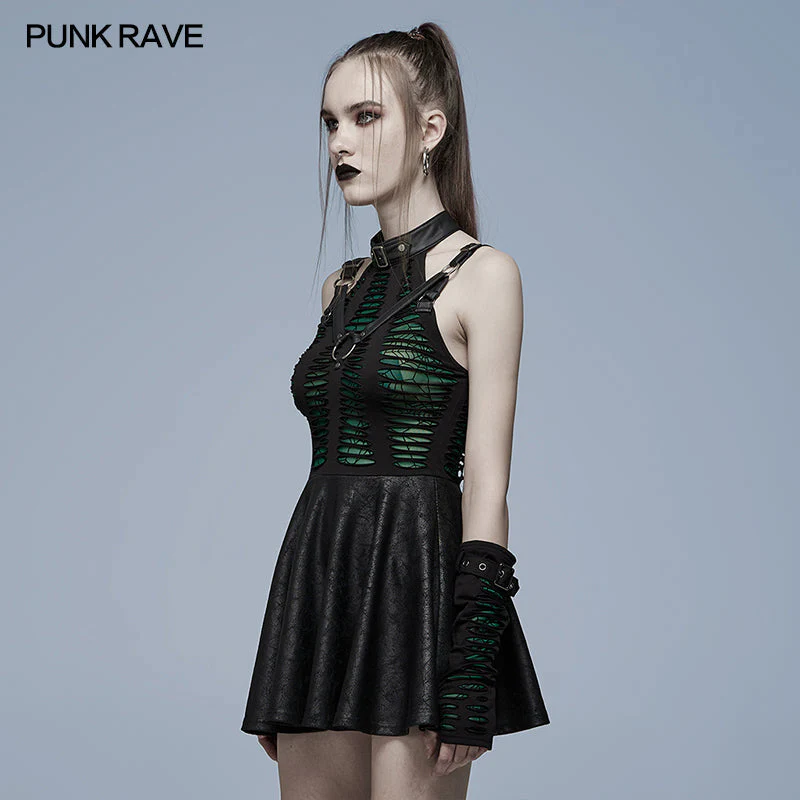 WQ-547LQF Goth sexy cut dress - Image 7