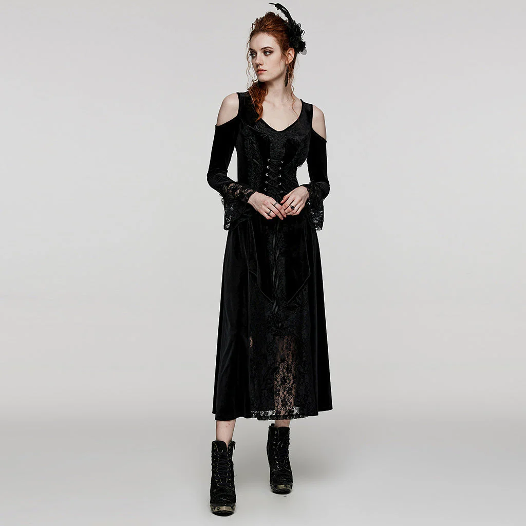 DQ-664LQF Goth sexy lace dress - Image 3