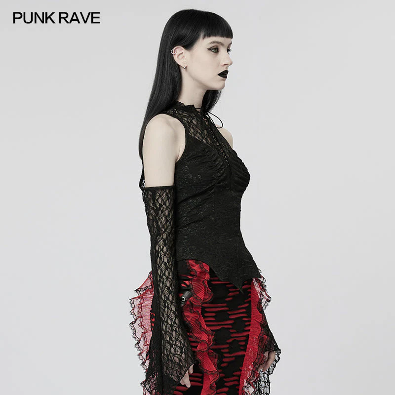 WT-758TCF Goth Sexy Lace T-shirt - Image 2