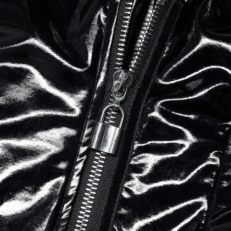 DY-1387XDF Goth sexy patent leather jacket - Image 5