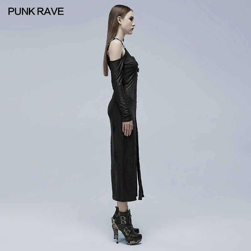 WQ-553LQF Goth Sexy split dress - Image 2