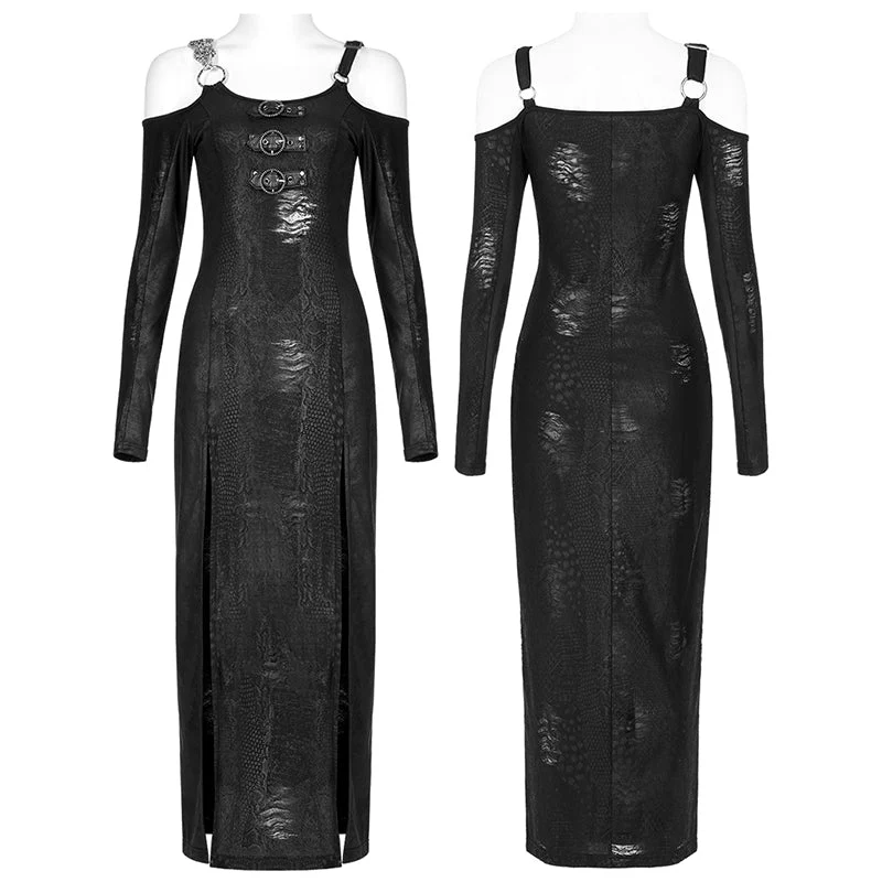 WQ-553LQF Goth Sexy split dress - Image 4