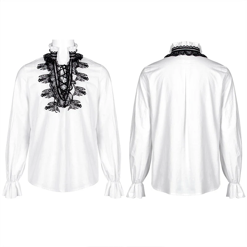 WY-1367XCM Goth Skeleton Embroidered Shirt - Image 8