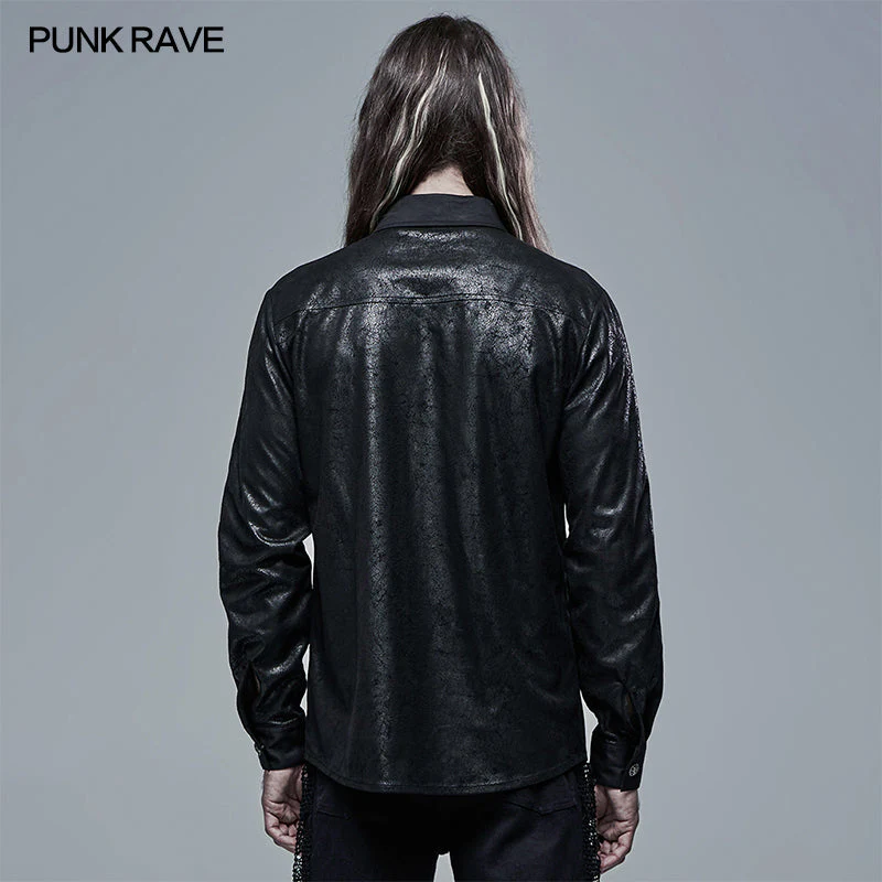 WY-1342CCM Goth Spliced Shirt - Image 3