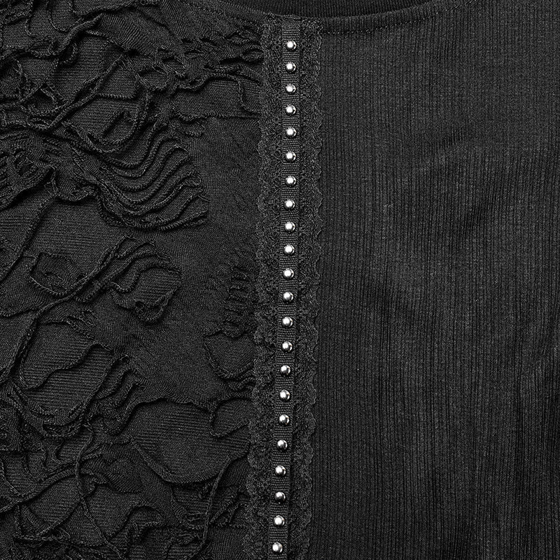 WT-776TCF Goth Splicing Long Sleeves T-shirt - Image 5