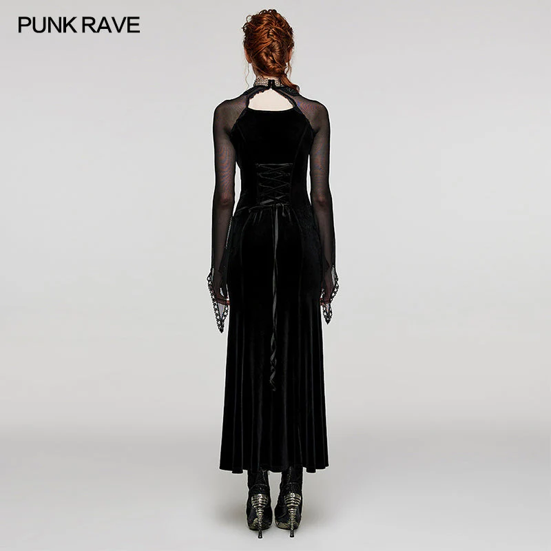 WQ-666LQF Goth velvet Exquisite Dress - Image 3