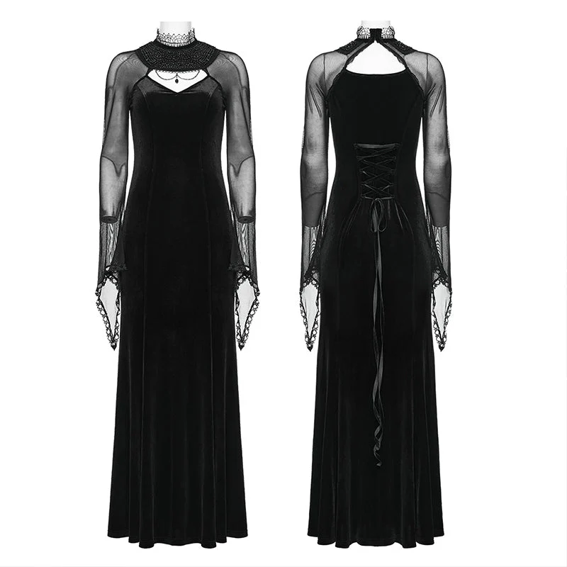 WQ-666LQF Goth velvet Exquisite Dress - Image 4