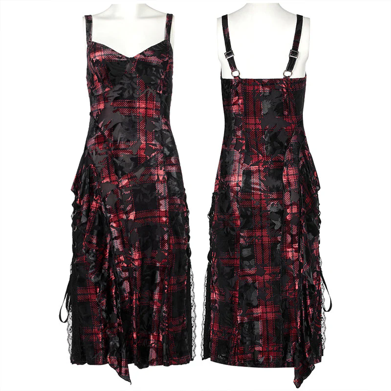 WQ-556LQF Goth velvet slip dress - Image 4