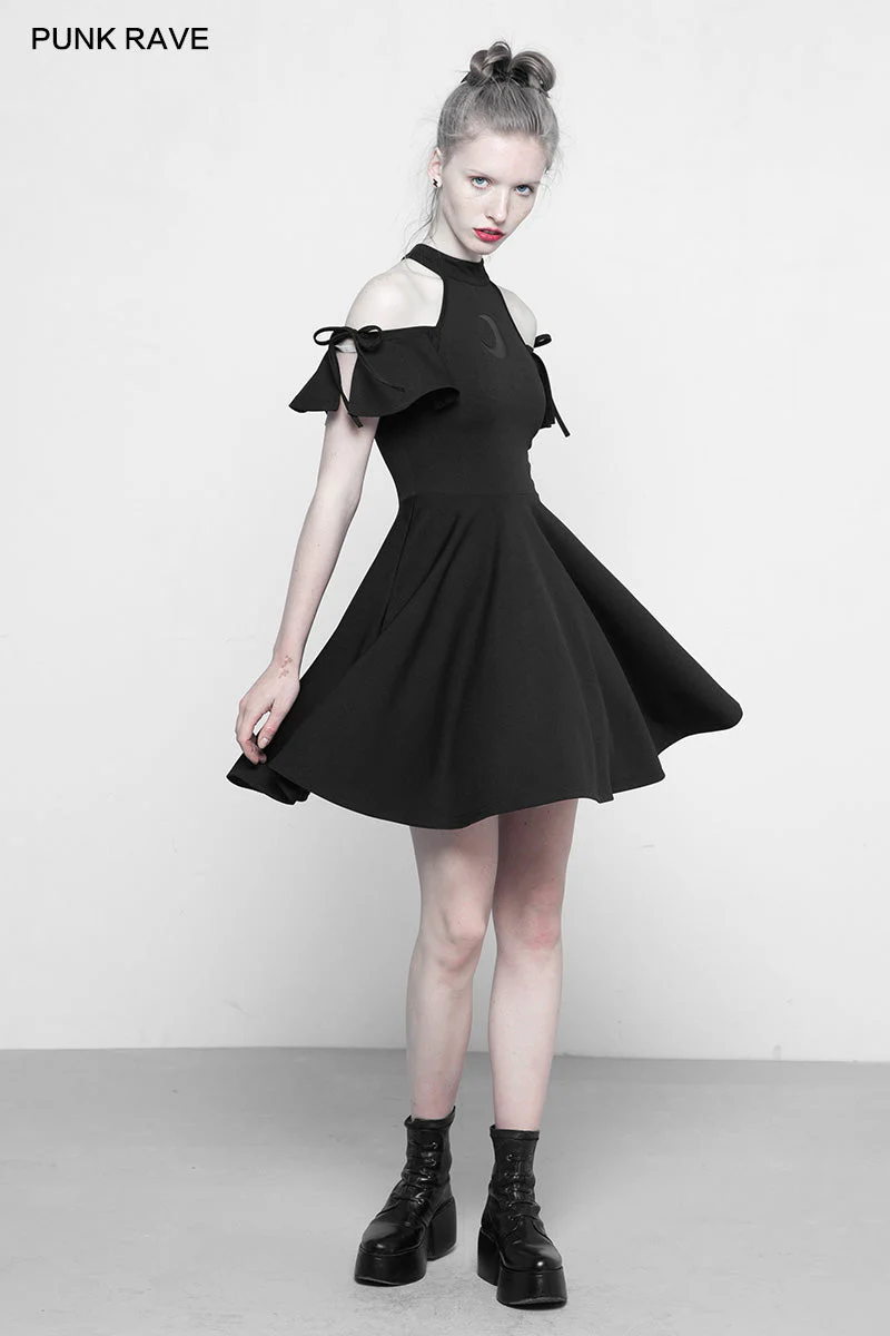 OPQ-313 Gothic Astrology Series Moon Magic Halter Neck Dress - Image 2