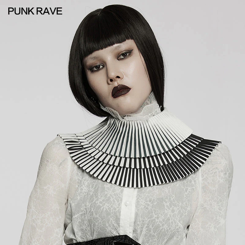 WS-502LHF Gothic  black-and-white 3D bow collar - Image 2