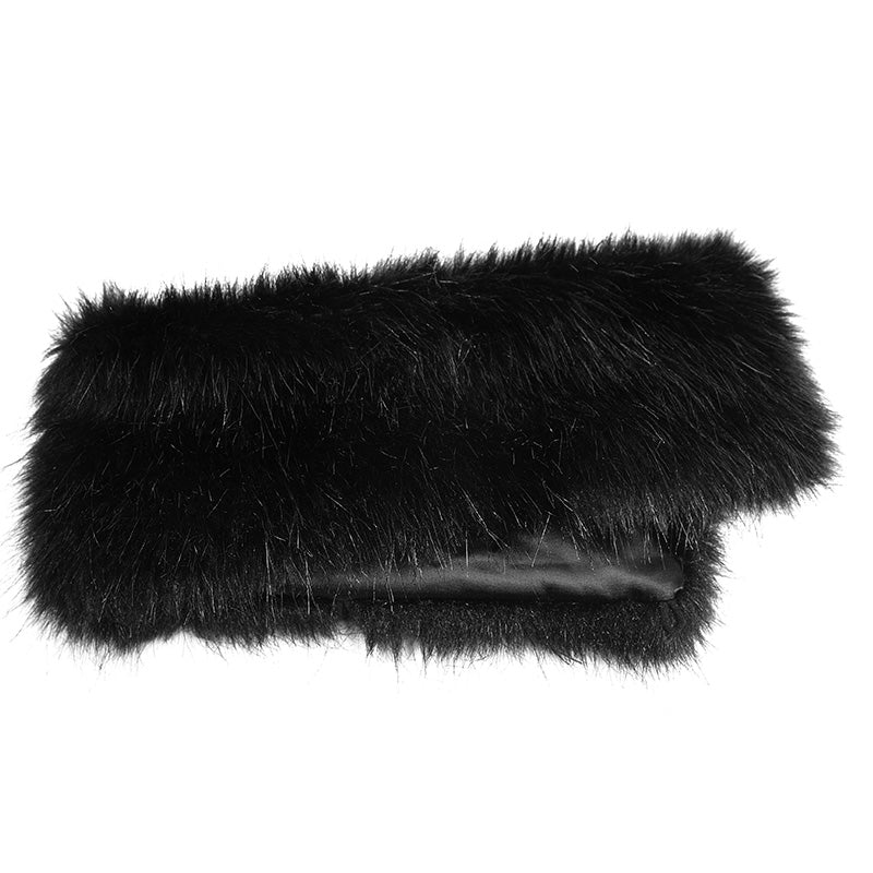 OY-893 Gothic black-Red Woolen Long Winter Coat Decorated With Imitation Fur - Image 5