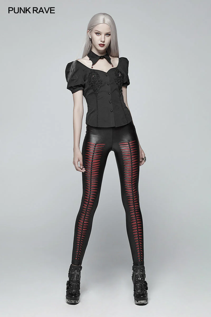 WY-963 Gothic Blood Bubble Short Sleeves Shirt - Image 6