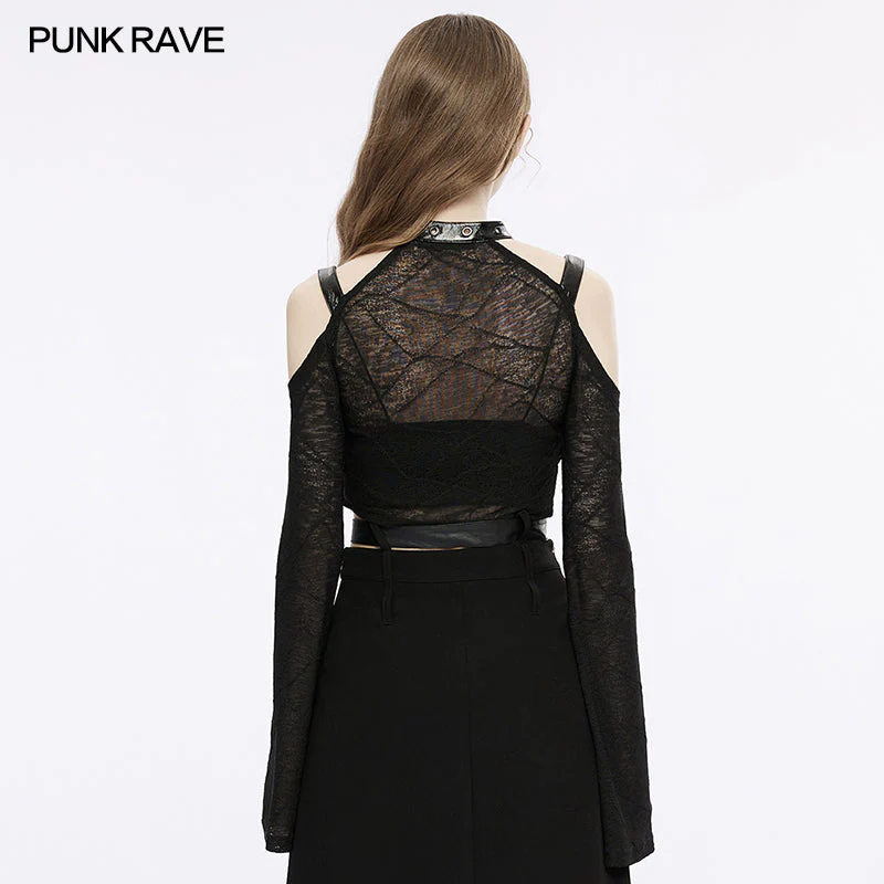 OPT-833TCF Gothic cross hollow out short top - Image 3