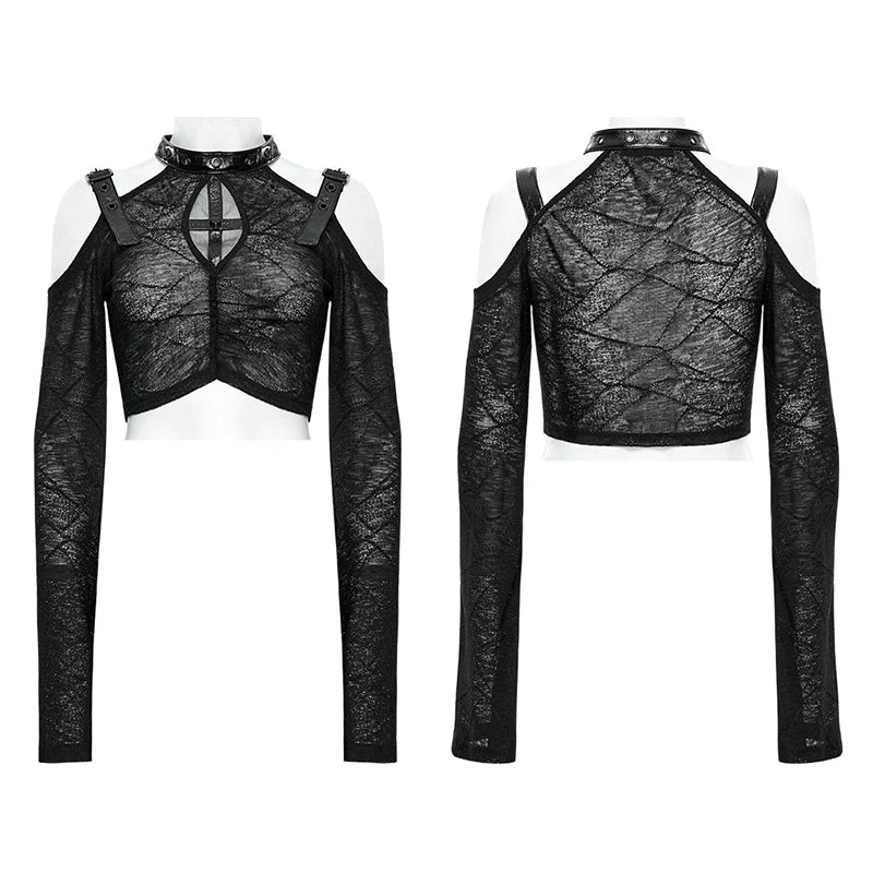 OPT-833TCF Gothic cross hollow out short top - Image 4