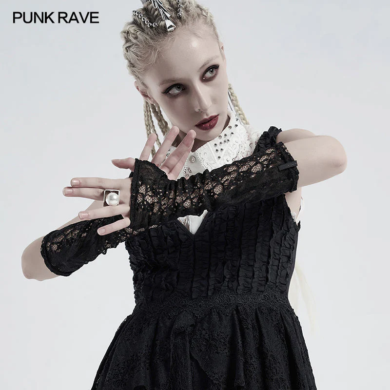 WS-413SSF Gothic daily striped lace gloves