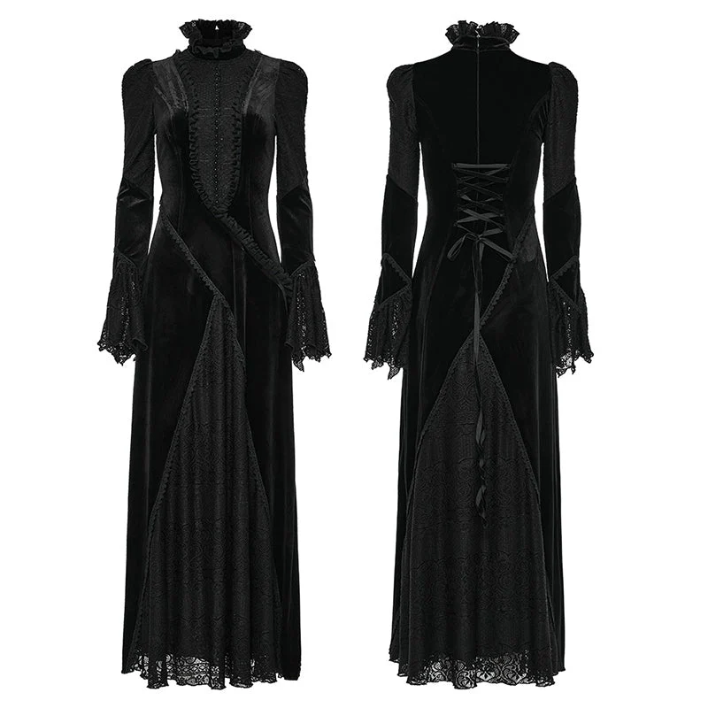 WQ-661LQF Gothic Daily velvet Dress - Image 4