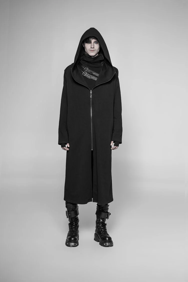 WY-932 Gothic Dark Assassin Series Keel Long Hooded Coat For Men
