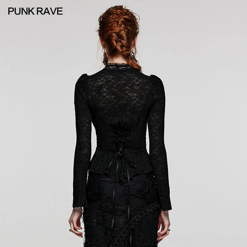 WT-809TCF Gothic Delicate standing collar Shirt - Image 3