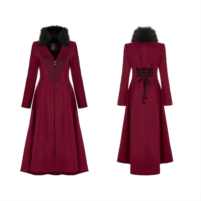 WY-1214LCF gothic embroideredlong coat - Image 5