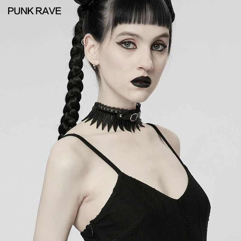 WS-540LHF Gothic faux feather choker - Image 3