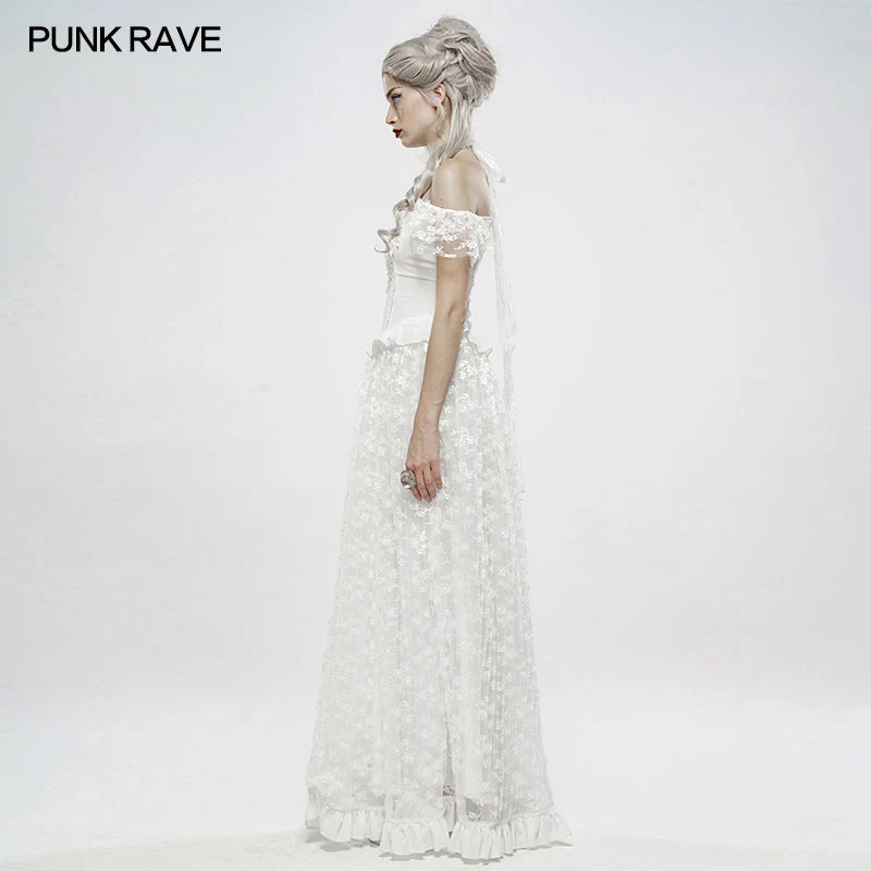 WQ-444LQF Gothic Gorgeous Off Shoulder Lace Dress - Image 6