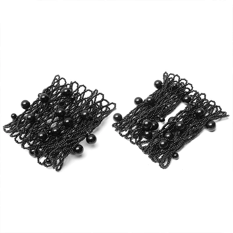 WS-410SSF Gothic gorgeous pearl sleeves and collar three-piece set - Image 3