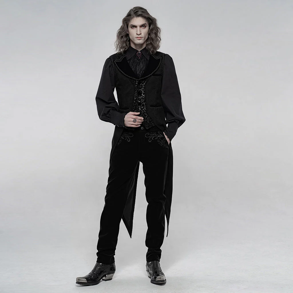 WY-1248MJM Gothic gorgeous swallowtail mid-length vest - Image 4