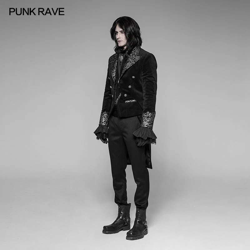 WY-947 Gothic Gorgeous Velvet Swallowtail Coat Jacket - Image 2