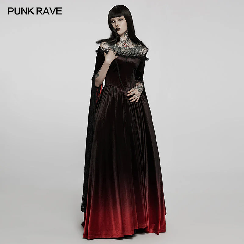 WQ-599LQF 2022 Gothic gradient gown dress - Image 3