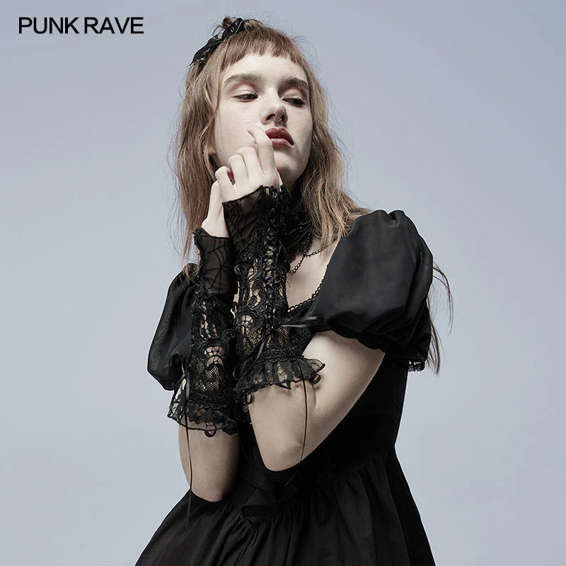 WS-484SSF Gothic hollow out applique gloves - Image 3