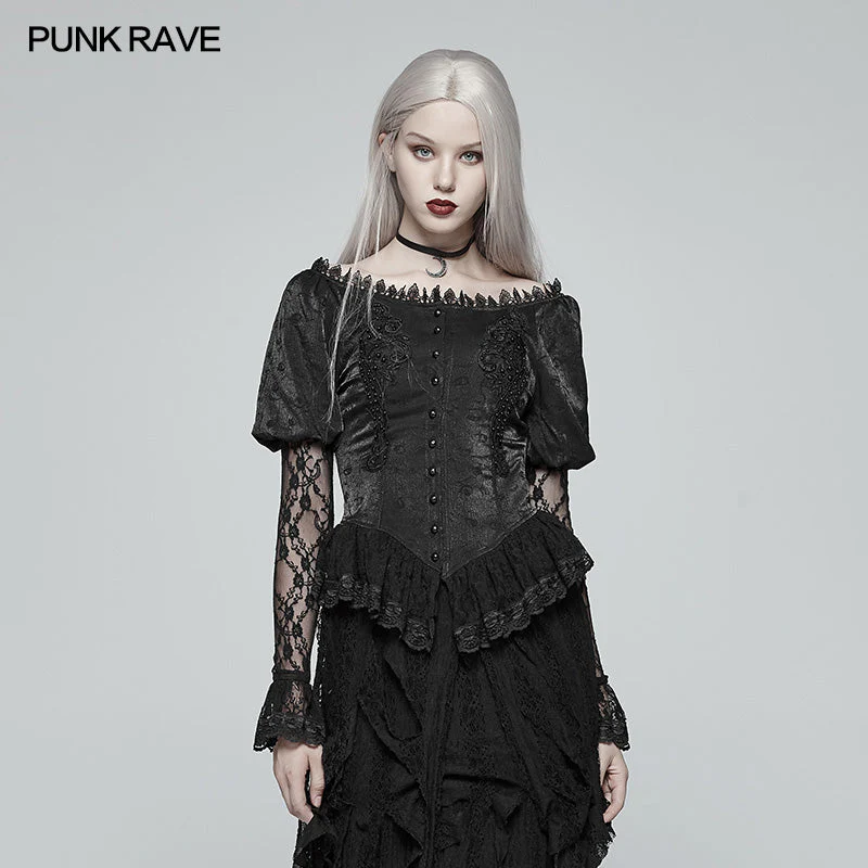 WY-972 Gothic Lantern Sleeve Lace Shirt