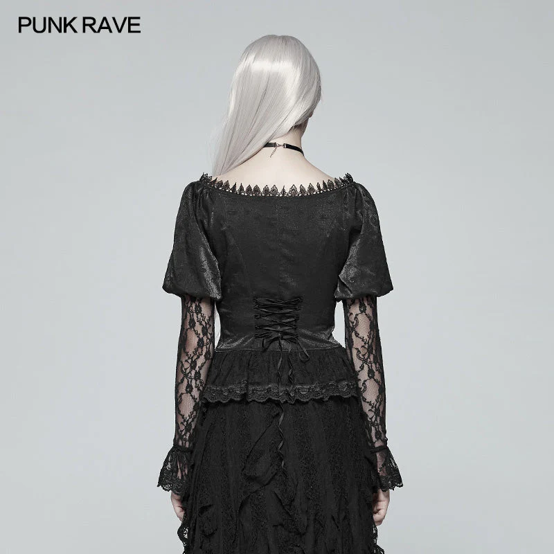 WY-972 Gothic Lantern Sleeve Lace Shirt - Image 3