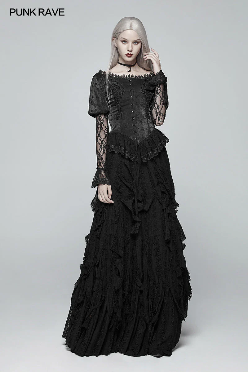 WY-972 Gothic Lantern Sleeve Lace Shirt - Image 6