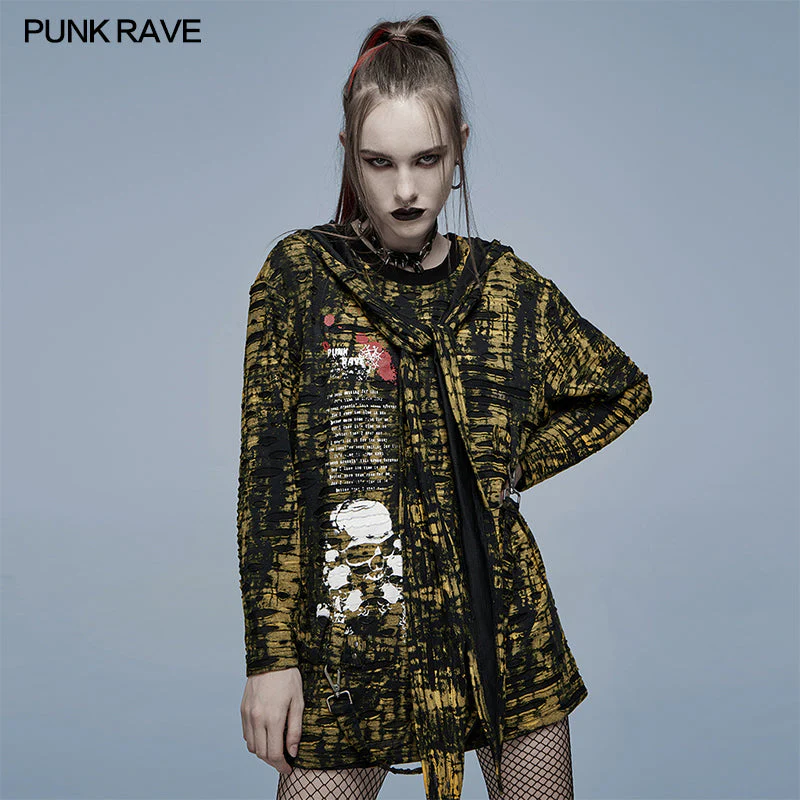 WT-710TCF Gothic loose Print Long Sleeve T-Shirt - Image 6