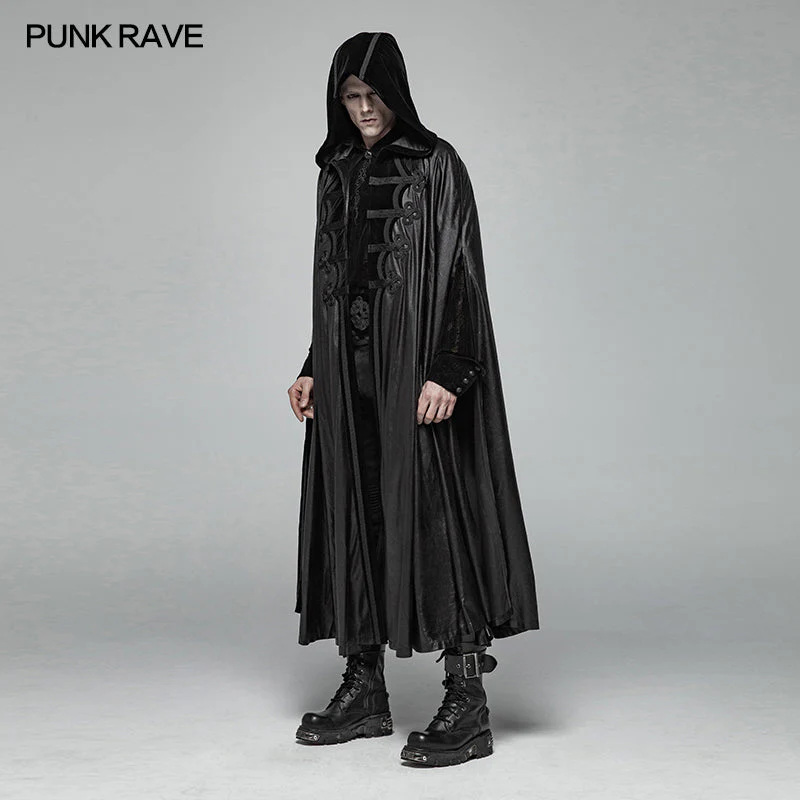WY-1013 Gothic Mens black Retro Mystic Cloak - Image 2