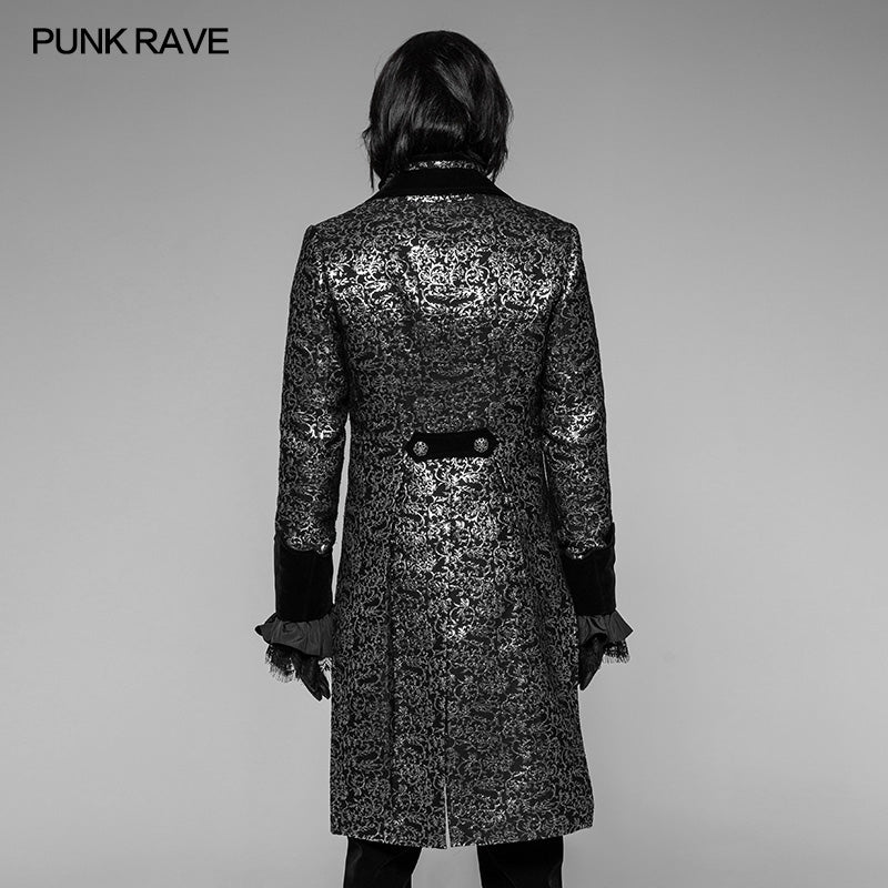 WY-922 Gothic Metal Texture Jacquard Swallow Tail Coat Jacket - Image 3