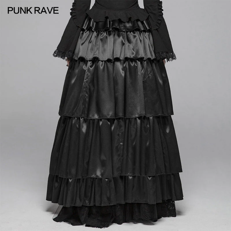 WQ-428 Gothic Multi Layered Dress With Elastic Band - Image 3