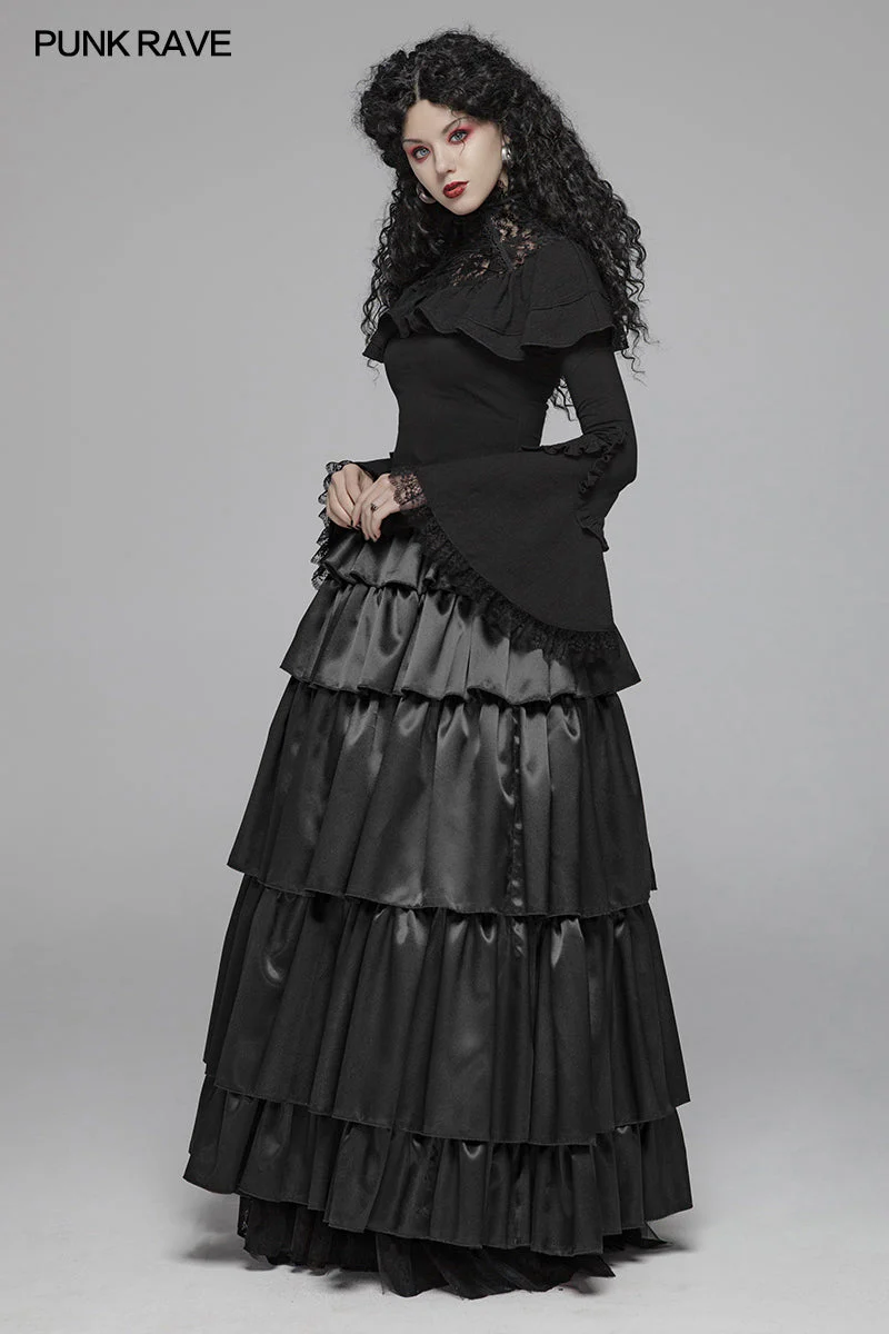 WQ-428 Gothic Multi Layered Dress With Elastic Band - Image 6